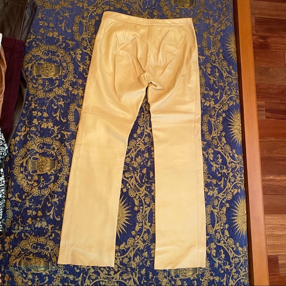 BCBGMaxAzria tan 100% leather pants - Picture 10 of 12